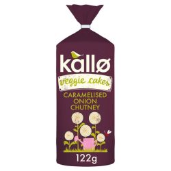 Kallo Lentil and Pea Veggie Cakes Caramelised Onion Chutney